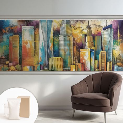 Carta Da Parati - Fotomurale In Vlies - per Decorazione pareti - Per La Cucina Camera Da Letto Per La Soggiorno Panorama della città 250x104 cm (1/5)
