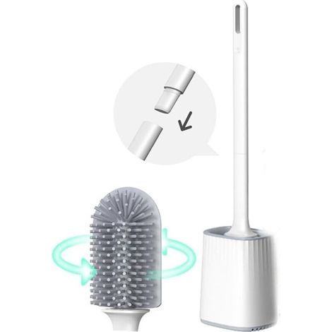 Toilet brush, wall-mounted, with holder, long handle, with ventilated holder, toilet brush (1/5)