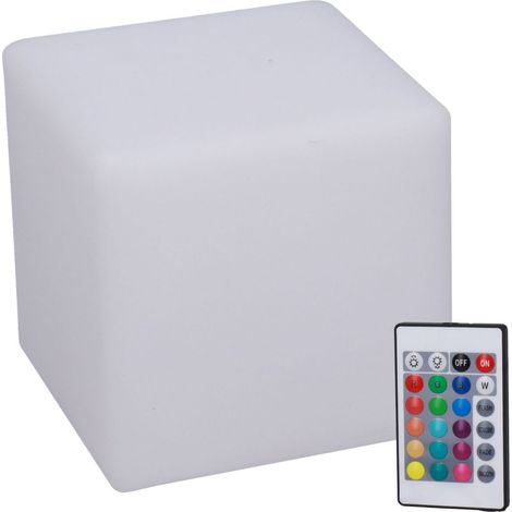 lámpara LED cúbica, control remoto de 24 teclas, RGBW de 16 colores, 4 modos de ambiente, para bares y karaokes de interior. (1/5)