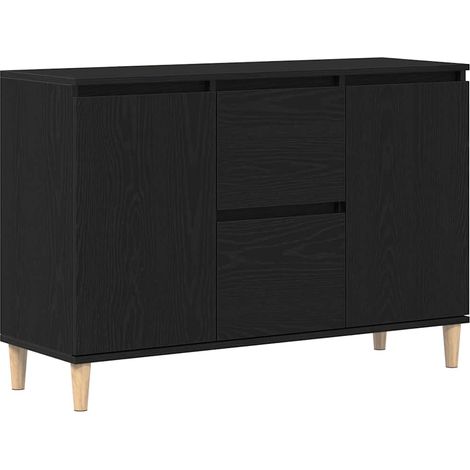 Credenza con cassetto Nero 102 x 35 x 60 cm Legno multistrato vidaXL