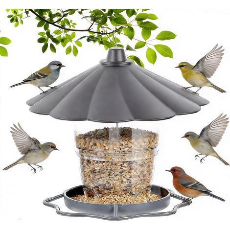 Mangeoire Oiseaux Suspendue, 1000 ML Mangeoire Oiseaux Exterieur, Pliable Mangeoires Plastique Transparent Bird Feeder Peut être Suspendu aux Branches ou aux Balcons (1/5)