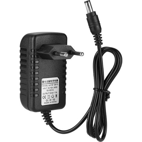 Chargeur de batterie lithium intelligent 12.6V/1A avec protection multiniveau - Entrée 100-240V - Prise EU (1/5)