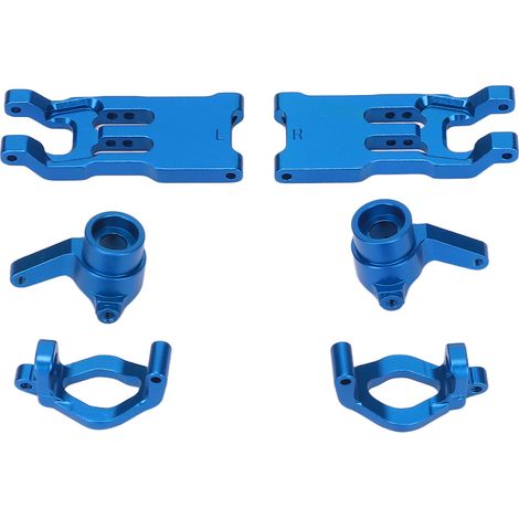 Bras inférieur avant RC, coupelle de direction en alliage d'aluminium durable et facile à assembler pour HBX 1/18, bras inférieur avant pour 18859E 18858E bleu (1/5)