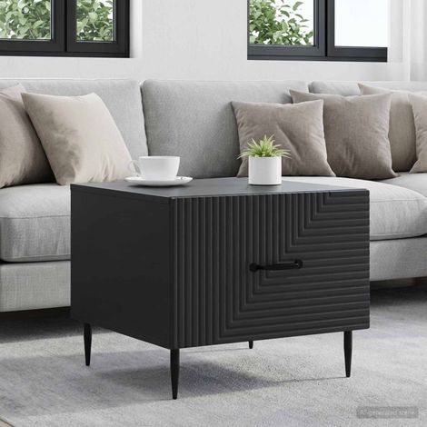 vidaXL Coffee Table with Drawer Black 49 x 50 x 40 cm Engineered Wood (1/5)