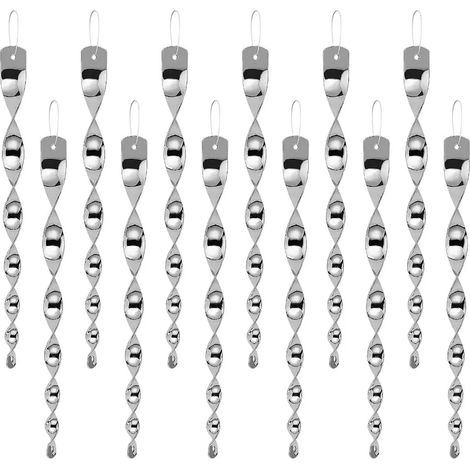 Set di 10 campanelli a vento a spirale anti-uccelli - Rotazione a 360° - Materiale riflettente - Argento (1/4)