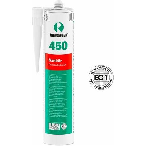 Ramsauer 450 Sanitär Silikon Fugen Dichtstoff 310ml Kartusche lichtgrau