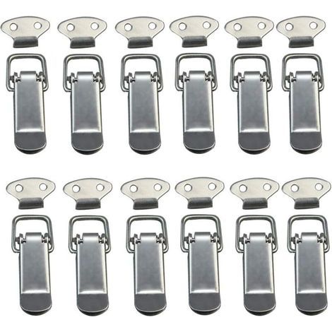 Kippriegel aus Edelstahl – 12-teiliges Set – Schnellverschluss für Schubladen und Schränke – Korrosionsbeständig (1/5)