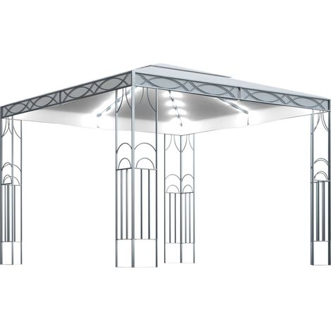 Gazebo con Stringa di Luci LED 300x300 cm Crema vidaXL (1/5)