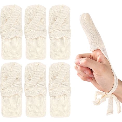 Bandage tubulaire en coton 6 pièces pour le travail et la cuisine (blanc) (1/5)