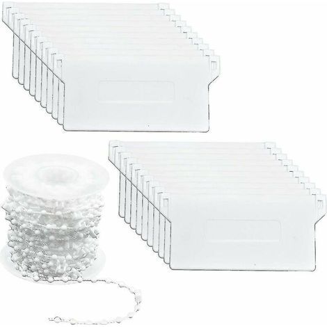 Lot de 20 poids pour stores verticaux 89 x 50 mm – Chaîne de perles 10 m – Plastique solide – Réparation stores blancs (1/4)
