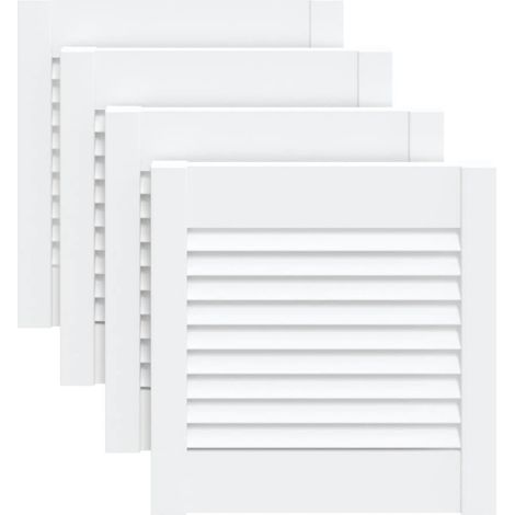 vidaXL Schranktüren mit Louver 4 Stück weiß 39,5x39,4cm aus Massivholz
