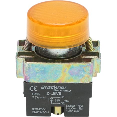 Pulsante indicatore LED giallo 24V LAY5 Breckner Germany (1/5)
