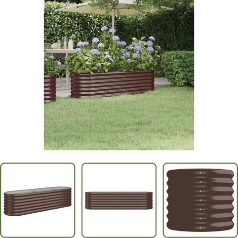 Pflanzkübel - Hochbeet Verzinkter Stahl 152x40x36 cm Braun (1/5)