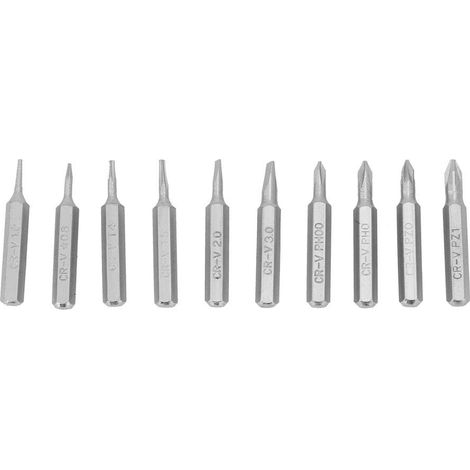 Jeu d'embouts de Tournevis, Diamètre de Tige de 4mm PH00 PH0 Z1 Z0 3.0 2.0 1.0 T5 T4 Star pour la Réparation de Téléphones Portables 10 Pièces (1/5)