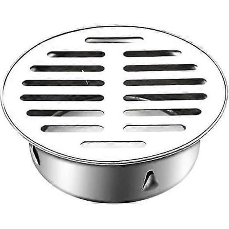 Grille de siphon de sol ronde en acier inoxydable anti-obstruction avec filtre amovible - Ouverture plate pour salle de bain, cuisine, balcon et jardin (50 mm) (1/5)
