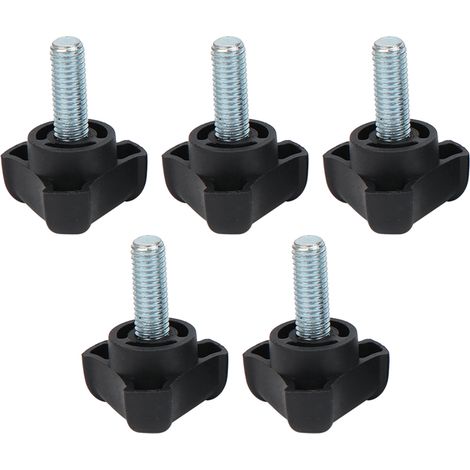 Lot de 5 vis à molette réglables en plastique avec poignée triangulaire arquée et verrouillage manuel M8 23 mm (1/5)