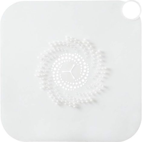 Tapa de desagüe para ducha, atrapacabellos de silicona, sifón para bañera (blanco) (1/5)