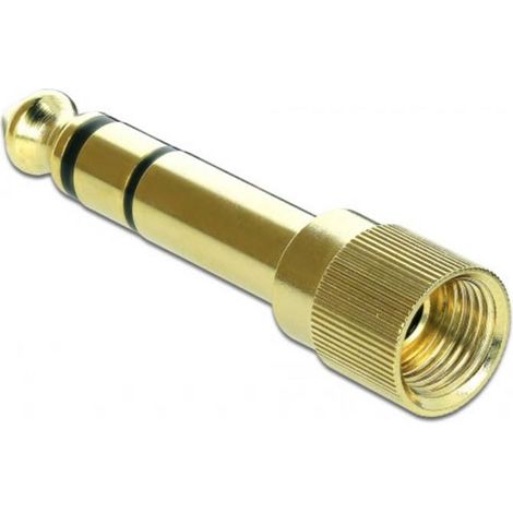 Delock 66390 66390 Jack audio Adaptateur [1x Jack mâle 6.35 mm - 1x Jack femelle 3.5 mm] or