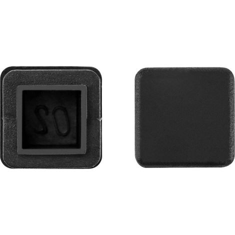 20 PCS 2 x 2 cm Embout de Bouchon en Plastique Noir carré pour Tube de Tuyau, Jambe de Chaise (1/3)