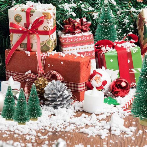 Christmas Tree, Artificial Christmas Tree Mini Sisal Trees with Wooden Base Ideal for Christmas Decoration, Bedroom, DIY, Party (34Pcs) (1/5)