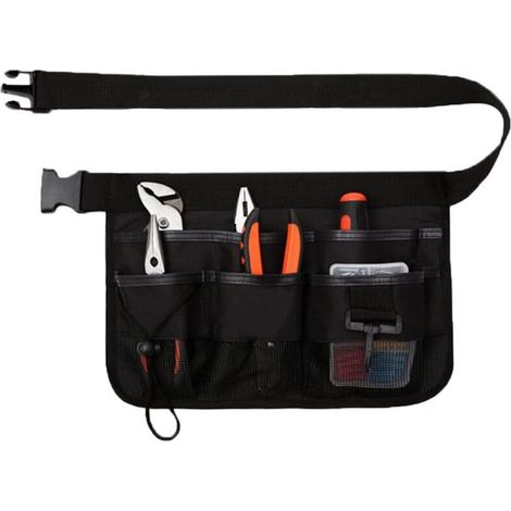 Ceinture à Outils de Jardin, Sac à Ceinture d'Outils Réglable, Ceinture Porte Outil, 7 Pochettes, Tissu Oxford 600D(Noir) (1/5)