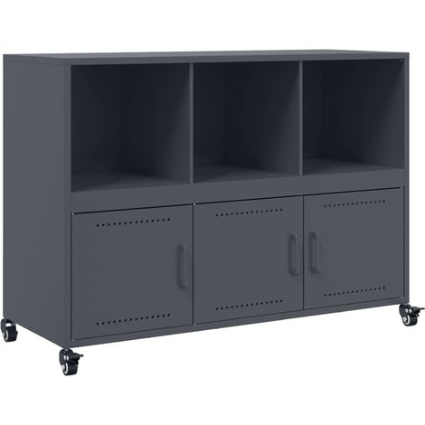 Credenza cassettiera mobile contenitore organizer cucina soggiorno soggiorno 100,5 x 39 x 72 cm acciaio antracite 020029685
