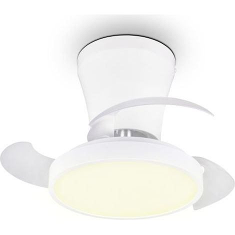 PLAFONIERA LED BIANCA CON VENTILATORE A 3 PALE A SCOMPARSA 2700K/6500K MOSS