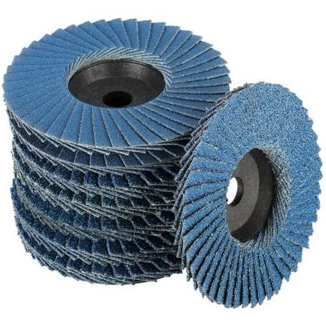 LaBlanc – 8er-Pack Fächerscheiben, Ø 76 mm x 10 mm, Körnung 40/60/80/120, für Metall, Stahl und Holz, beschichtete Fächerscheiben, blau (1/5)