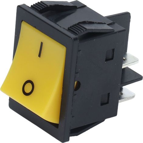 Interrupteur d'alimentation à réponse rapide avec bornes à 4 broches remplaçables, conception compacte, durable et pratique à bouton-poussoir adaptée aux instruments 125/250 VCA. (1/5)