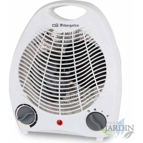 Riscaldatore compatto Orbegozo 2000W. Termostato con regolazione progressiva e funzione antigelo. Posizione aria fresca.
