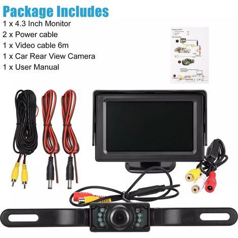 Kit caméra de recul sans fil – Écran LCD haute définition – Fonction vision nocturne – Étanche –