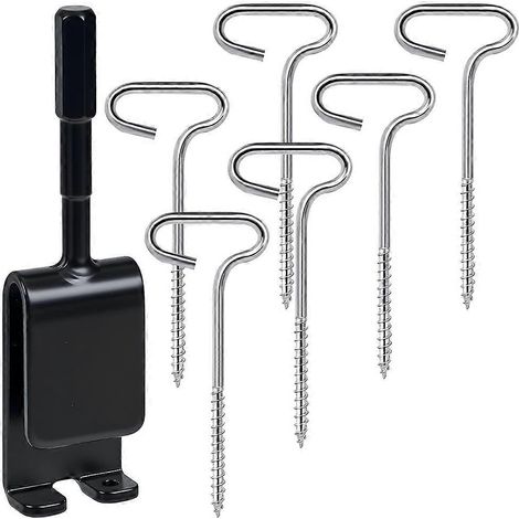 Kit d'outils d'ancrage pour la pêche sur glace RGQSUN avec adaptateur de perceuse et 6 piquets pour l'installation d'une cabane de pêche sur glace (1/5)