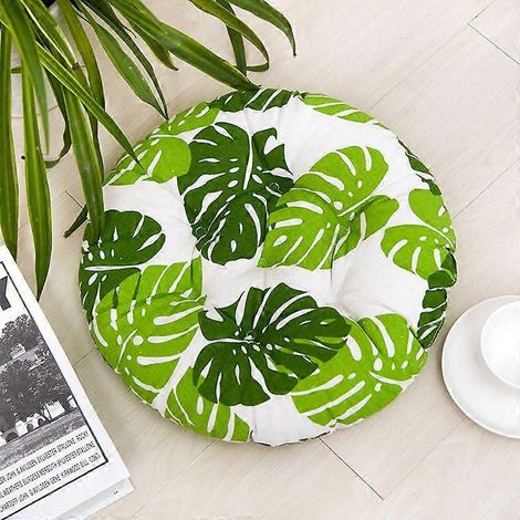 Feuilles vertes Rond Coussin de Chaise Galette de Chaise pour Maison Bureau Jardin Coussin Decoratif pour Terrasse Tatami Sige Intrieur Extrieur 4545 (1/5)