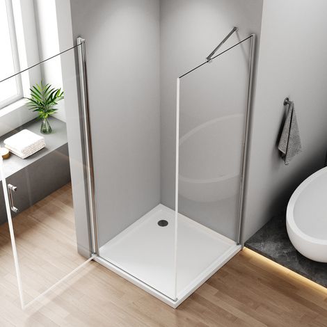 Duschkabinen Schwingtür 90x90 cm Eckeinstieg mit Seitenwand Duschkabine Pendeltür Drehtür mit 90cm Seitenwand Duschabtrennung Duschwand Pendeltür Komplett Dusche 6mm NANO EGS Glas, Höhe 195cm (1/5)