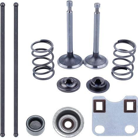 Soupape d'admission et d'échappement Rétention Ressort Tige poussoir pour moteur GX160 GX200 5.5HP 6.5HP, Ensemble de soupapes en acier inoxydable (1/5)