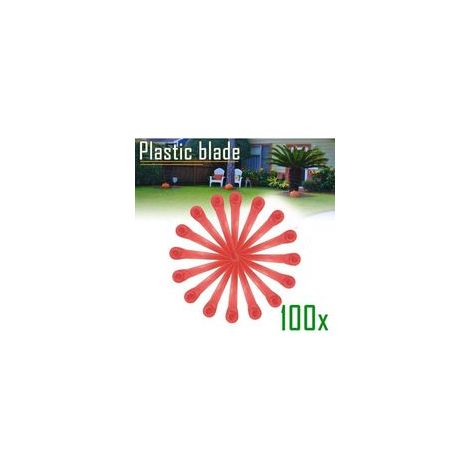 Lot de 100 lames de rechange PA6 RotorCut compatibles avec le Coupe-Bordures Gardena, Lame en plastique pour Gardena Coupe-Bordures sans Fil (1/4)