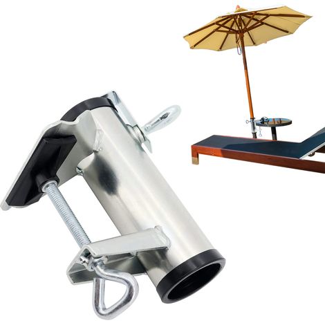 Robuster, silberfarbener Sonnenschirmständer aus Aluminium  Stabilisator für Sonnenschirme in Garten, Terrasse, Strand und bei Veranstaltungen (1/5)