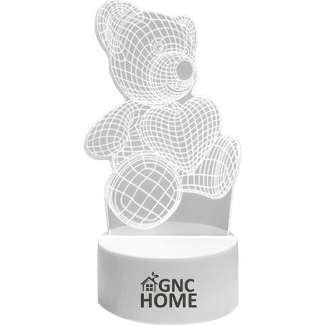OSO DE PELUCHE 3D LUZ DE NOCHE LAMPARA INFANTILMAF  LA LAMPARA DE MESA 3D ES SEGURA Y ATRACTIVA PARA LA HABITACION DEL BEBE PUEDE SER ALIMENTADA POR USB O BATERIAS AA Y ES VERSATIL COMO LUZ (1/5)