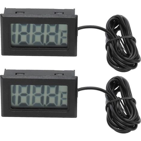Stück elektronische digitale Thermometer-Thermostate mit Temperaturanzeige (2 Sekunden Aktualisierungszeit) und Sonde, Schwarz