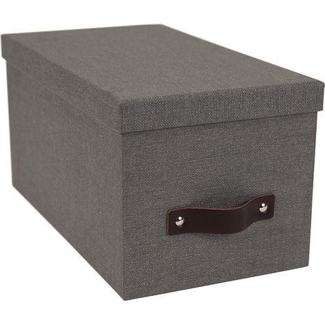 Boîte de rangement organisationnelle Boîte de rangement pour photos avec poignée en cuir pour étagères et empilages facilement Boîtes de rangement durables et décoratives avec couvercles 15 x 16 x (1/5)