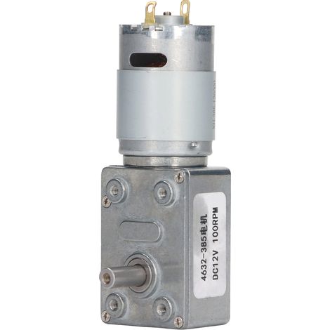 Moteur à engrenage auto-verrouillant 12V CC 100 tr/min pour ouverture de fenêtre, porte ou treuil, sens horaire/antihoraire. (1/5)