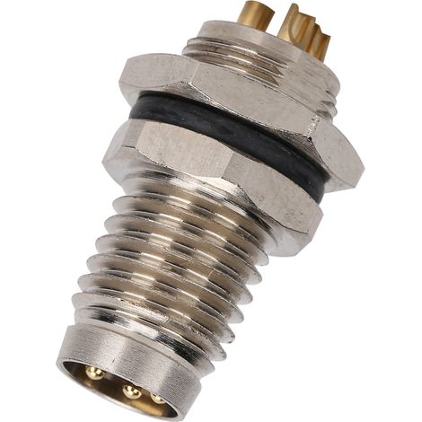 Connecteur M8 Aviation 4 Pôles en Laiton Nickelé, Étanche IP67, pour Prise Femelle