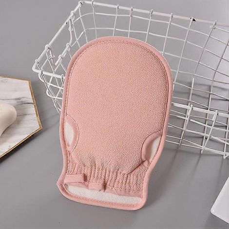 Gants exfoliants pour le corps - Gants nettoyants pour le bain, brosse pour le corps, lingettes exfoliantes pour les bras et les jambes (rose) (1/3)