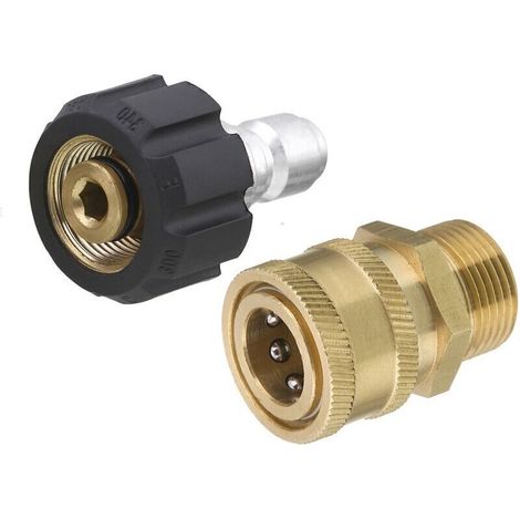 Accessoire pour nettoyeur haute pressi , Tool Daily Kit d’adaptateurs de nettoyeur haute pression, kit de connexion rapide, raccord métrique M22 14mm à M22, 5000 PSI