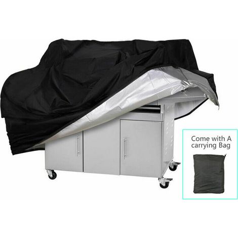 LAN Waterproof BBQ Grill Cover,UV Resistant Gas Grill Cover,Durable and Convenient,Rip Resistant,Black Barbecue Grill Covers,(170X61X117CM) (1/4)
