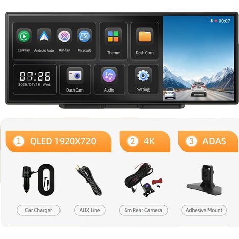 Dashcam, risoluzione 4K, connettività wireless, H70 Plus POSTERIORE (1/2)