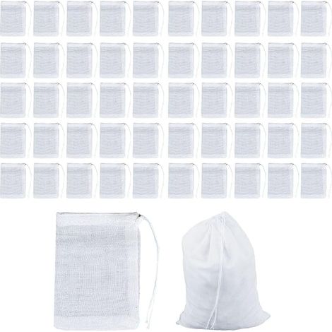 Filter Bags Cotton Muslin Bags Tea Bags Food Bags Drawstring Bags Kitchen Spice Bags Reusable