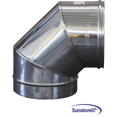 Tubo gomito a 90° acciaio inox aisi 304 monoparete spessore mm.0,5 - ø mm. 130 (1/4)