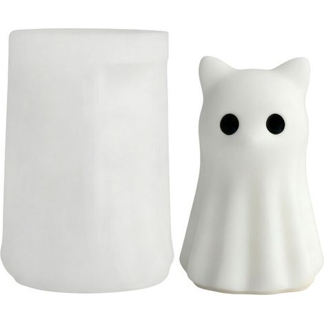 Ensemble de moules en Silicone sur le thème-fantômeChaton (1/2)