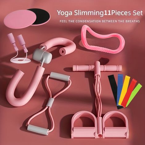 Kit Pilates - Équipement de Pilates pour l'entraînement à domicile, anneau de yoga, kit Pilates essentiel pour femmes avec accessoires